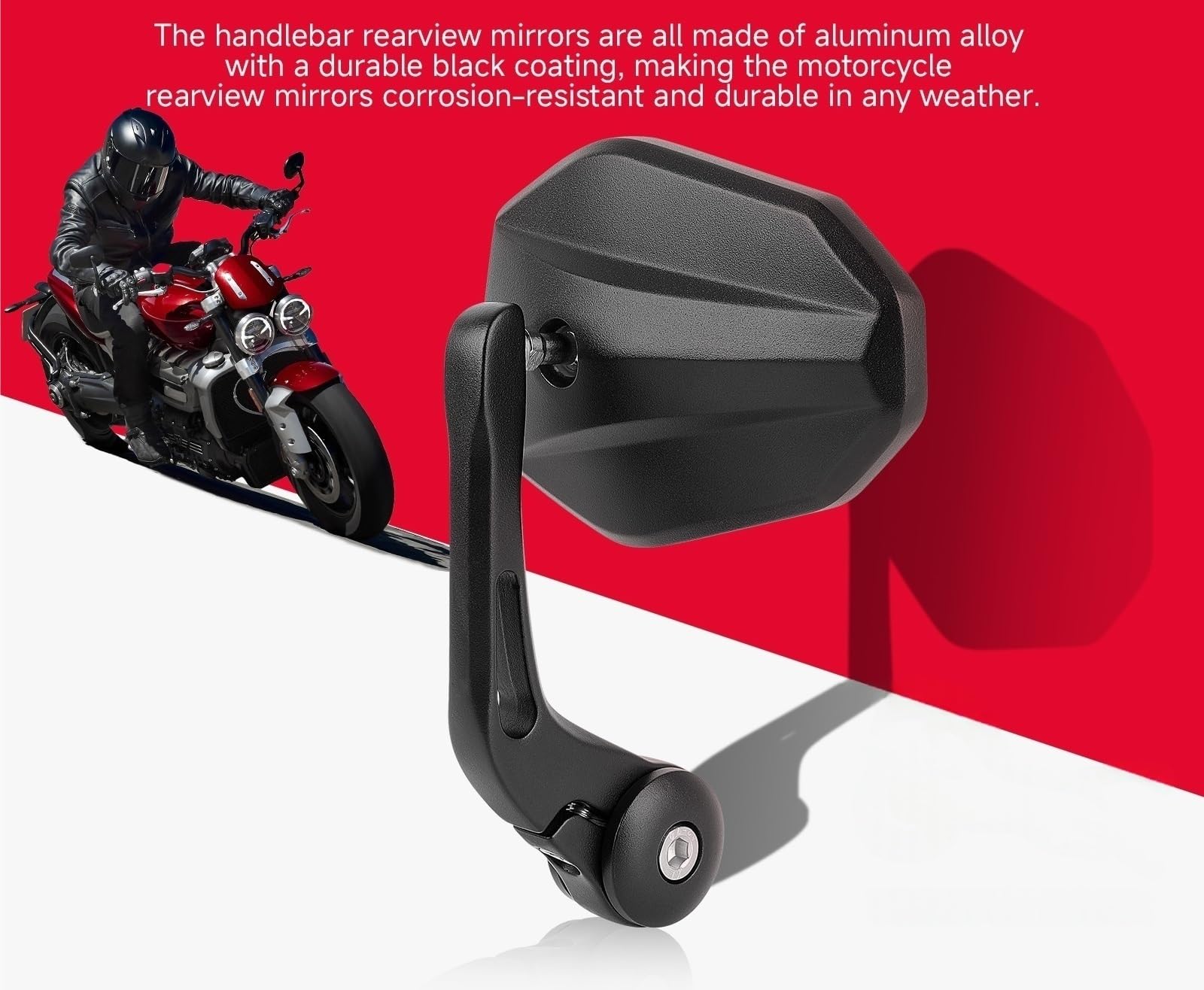 Moto Lusterko końcówkowe kierownicy Pasuje Do Kierownicy Pasuje Do Yamaha 7/8 Cala 22 Mm Lusterko Boczne Kierownica Motocykla Koniec Uniwersalny Lusterko wsteczne do Motocykla