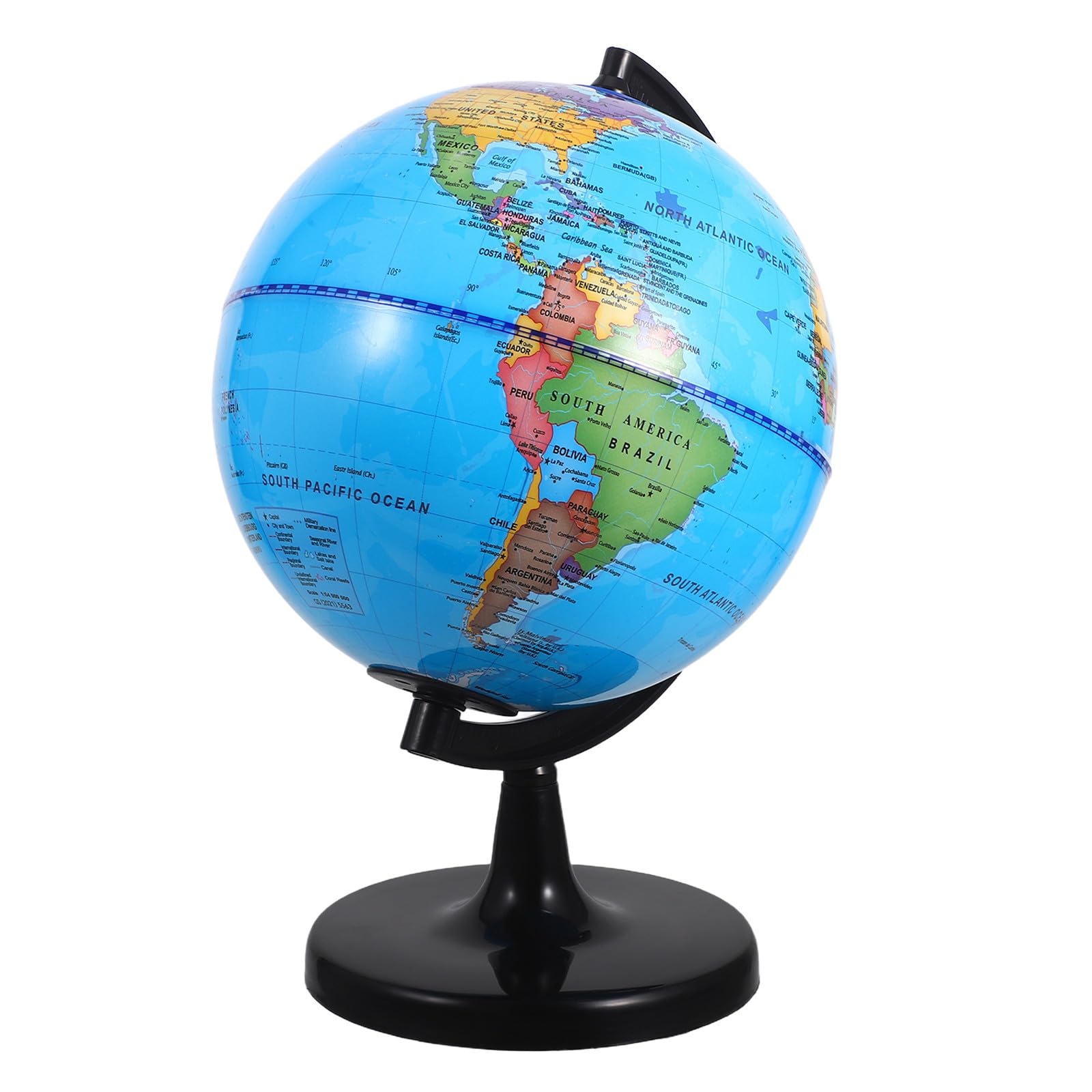 GLEAVI Mappamondo Didattico con Globo Terrestre Rotante, Base Stabile in Plastica, Mappa Geografica ad Alta Risoluzione per Apprendimento Scolastico e Uso Domestico