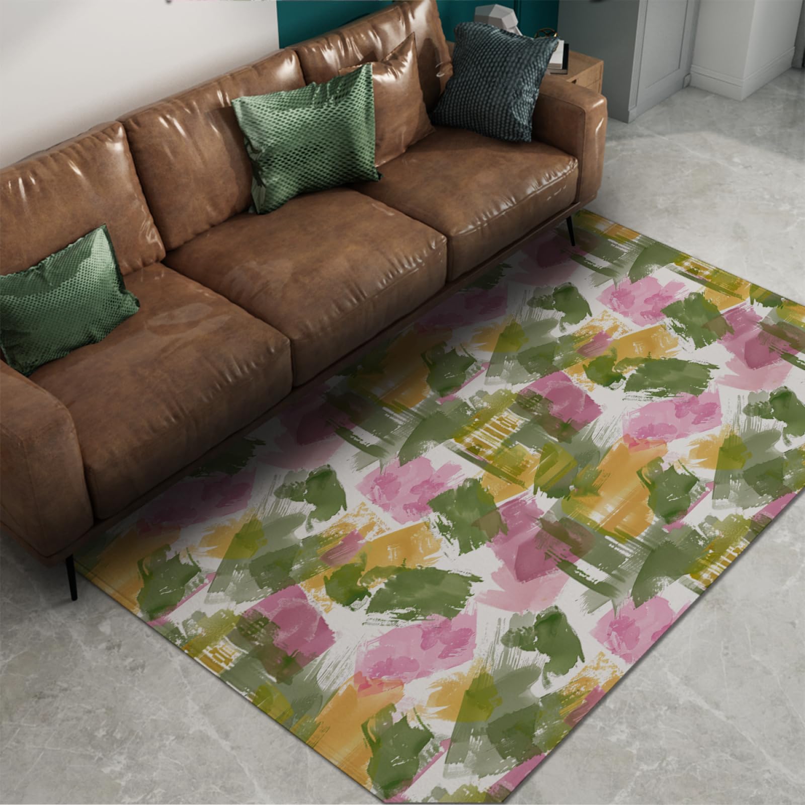 Nowoczesny kolorowy dywan z klockami - zmywalny, niski profil, do salonu, sypialni, biura. 180x250cm
