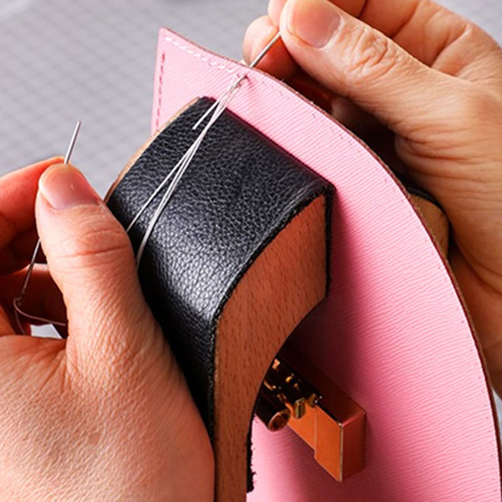 Ensemble de pinces de retenue réglables en cuir pour couture à la main – Outils en bois de qualité supérieure parfaits pour le travail du cuir et les projets d'artisanat (B)