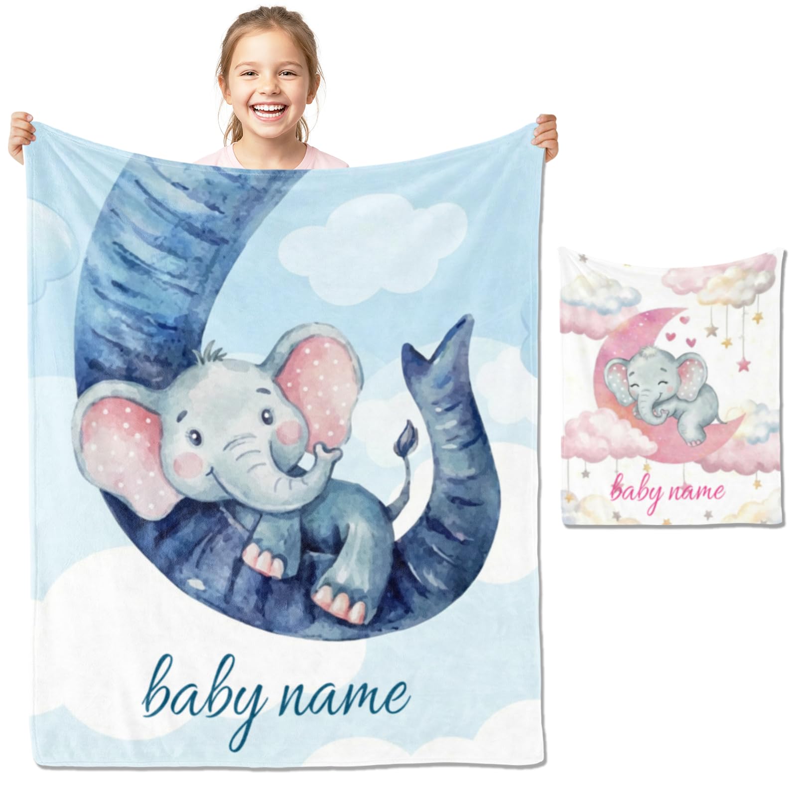 Personalized Baby Blanket with Name, Custom Baby Blankets for Boys Girls