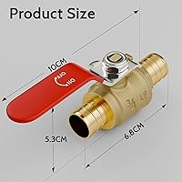 Vista 7 de VINTEX Paquete de 4 válvulas de bola Pex de 3/4 pulgadas x 3/4 pulgadas Pex de alta resistencia, válvula de cierre Pex de 3/4 pulgadas x 3/4