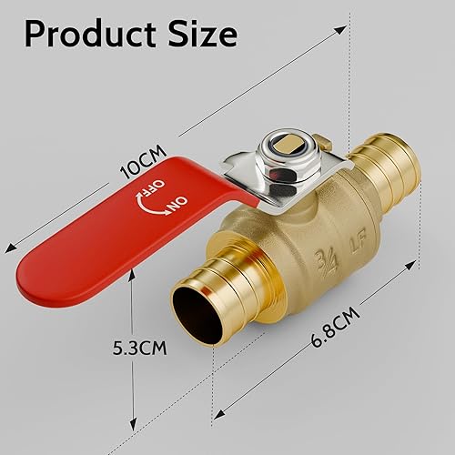 Miniatura 7 de VINTEX Paquete de 4 válvulas de bola Pex de 34 pulgadas x 34 pulgadas Pex de alta resistencia, válvula de cierre Pex de 34 pulgadas x 34 pulgadas,