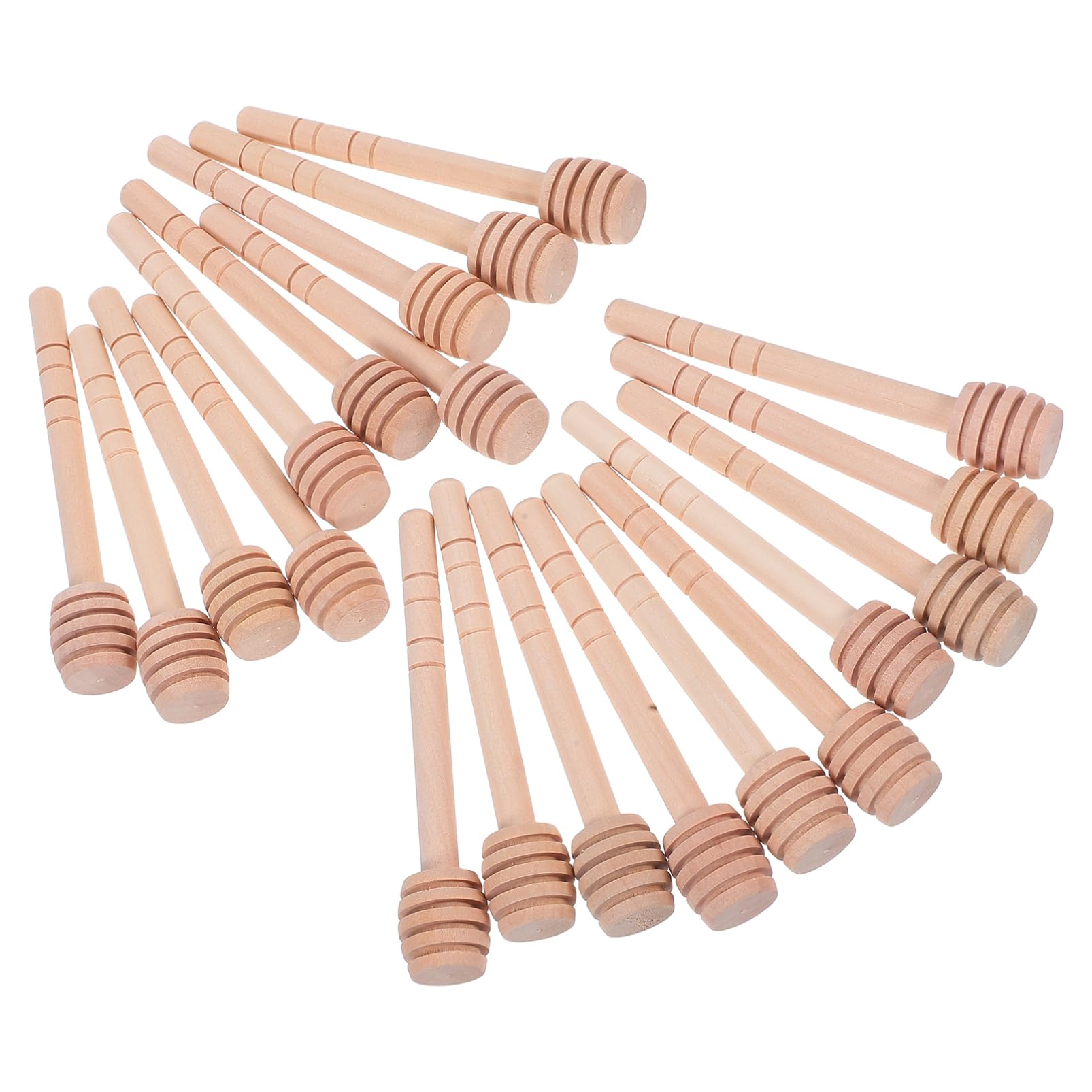 Cabilock 20Pcs Mini Wooden Honey Dippers Portable Honey Stirrer Sticks for Tea and Jam Elegant Natural Wood Honey Wands for Travel and Home Use