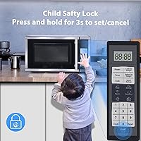 Vista 6 de Microondas pequeñas de 0.7 pies cúbicos compactas de 700 W, 6 menús automáticos con cocina Express de un solo toque, bloqueo para niños