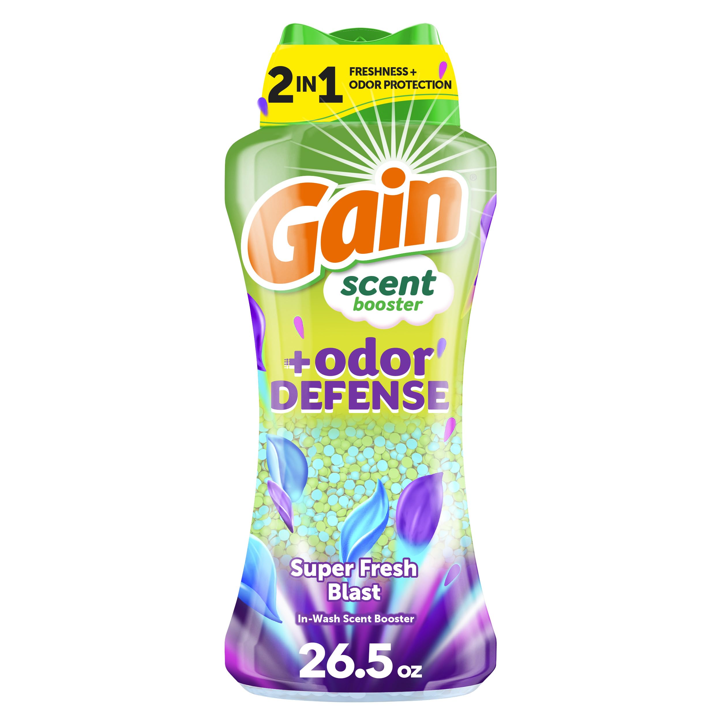 Gain Odor Defense In-wash Scent Booster, Super Fresh Blast scent, 26.5 OZ, 2 in 1 Freshness plus Odor Protection, laundry scent beads