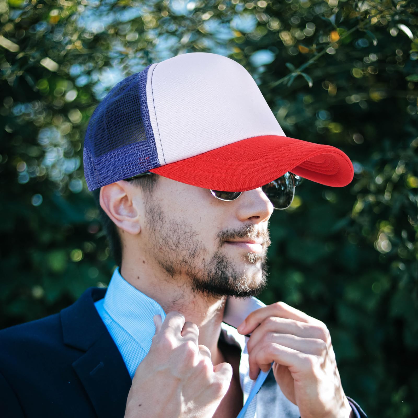 Homoyoyo 10 Gorras de Béisbol de Malla para Sublimación, en Blanco, 10 Piezas, Poliéster Ligero para Bricolaje y Uso Exterior