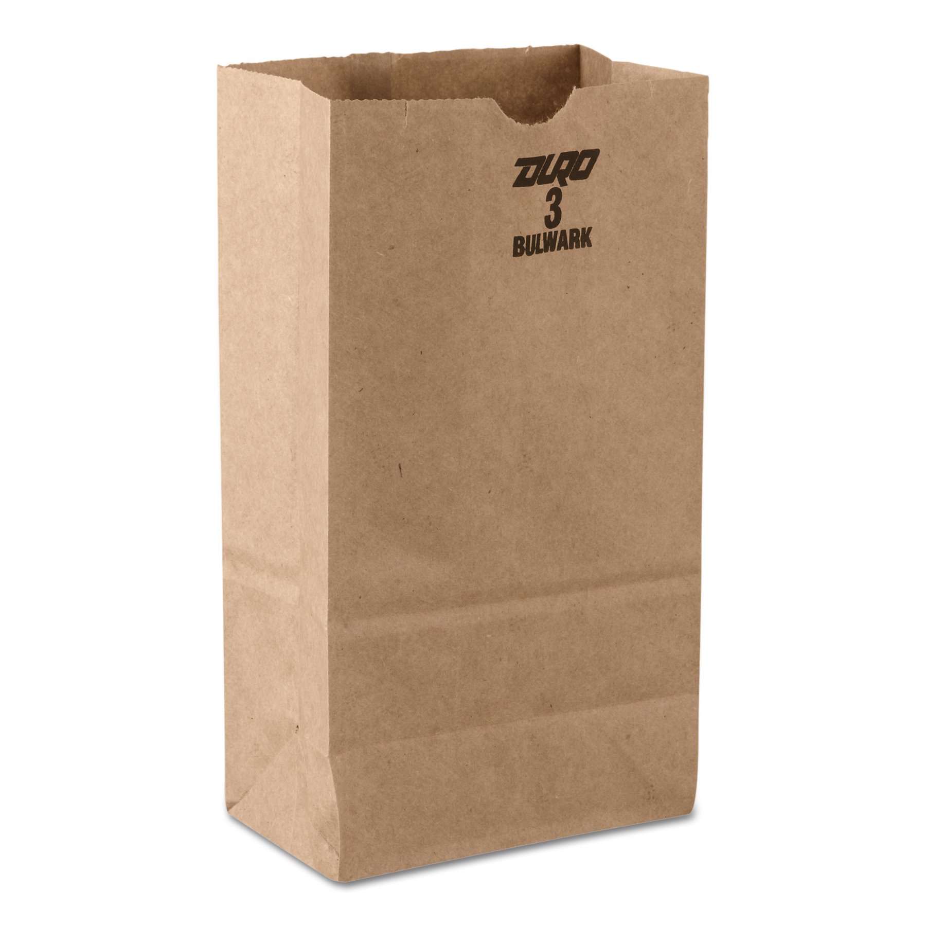 Duro Hilex 83309 3-lb Capacity, 4-3/4" Length x 2-15/16" Width x 8-9/16" Height, Kraft Grocery Bag (Pack of 500)
