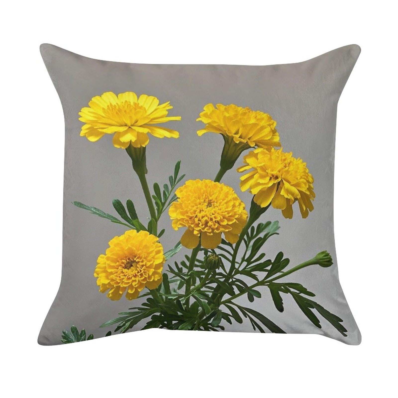 FekiLoot Marigold Pillow Covers Luxury Velvet Square Pillowcases Throw Pillows Case with Invisible Zipper Decorative Velvet Cushion Covers Ultra Soft Lumbar Pillow Shells