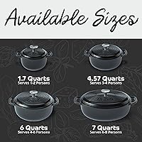 Vista 12 de Segretto Cookware Enameled Dutch Oven Pot with Lid Rosso (Gradient Red) 1.7 Quarts Cast Iron Dutch Oven with Handle 1.7 qt Enamel Small Cast Iron