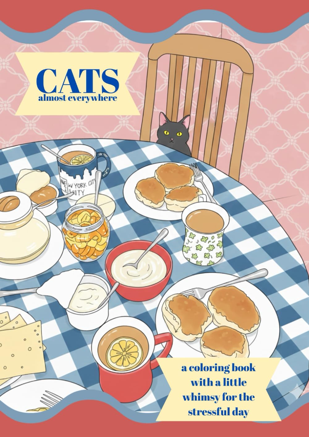 Cats almost everywhere: coloring book for Adults and Teens featuring Cute Funny Cats for Relaxation