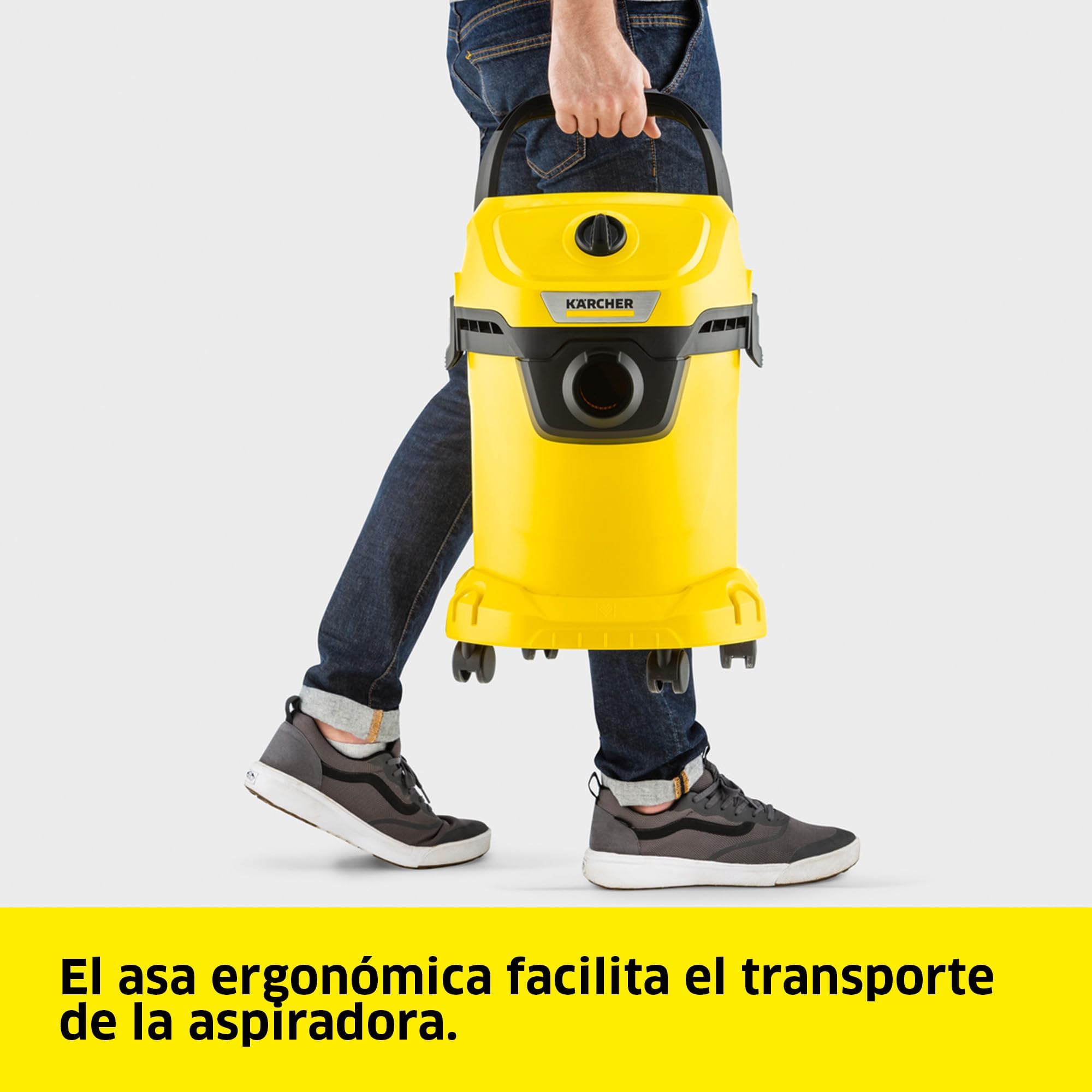 KÄRCHER, Aspirador en Seco y Húmedo WD 3 V 17/4/20, Enchufe, Filtro Cartucho, 1000 W, Depósito 17 l, Manguera aspiración 2 m, Cable 4m, Función de soplado