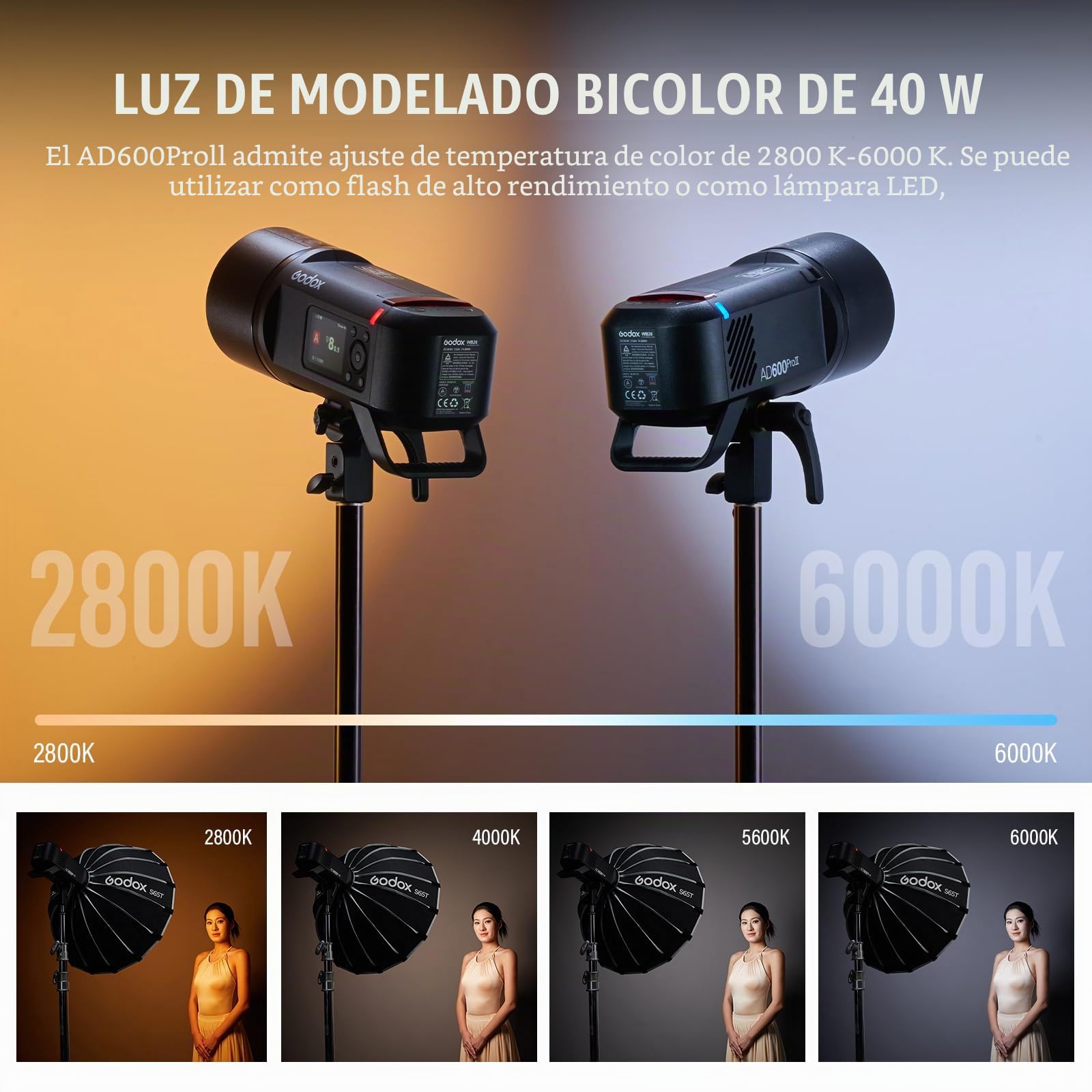 Godox AD600Pro II Kit Flash Speedlight Strobe al aire libre con 80cm Reflector,80*80cm Softbox,Beamer,CF12 Inserta,BD-04 Barn Door,Capucha estándar para la fotografía (AD600BM AD600PRO Actualización)