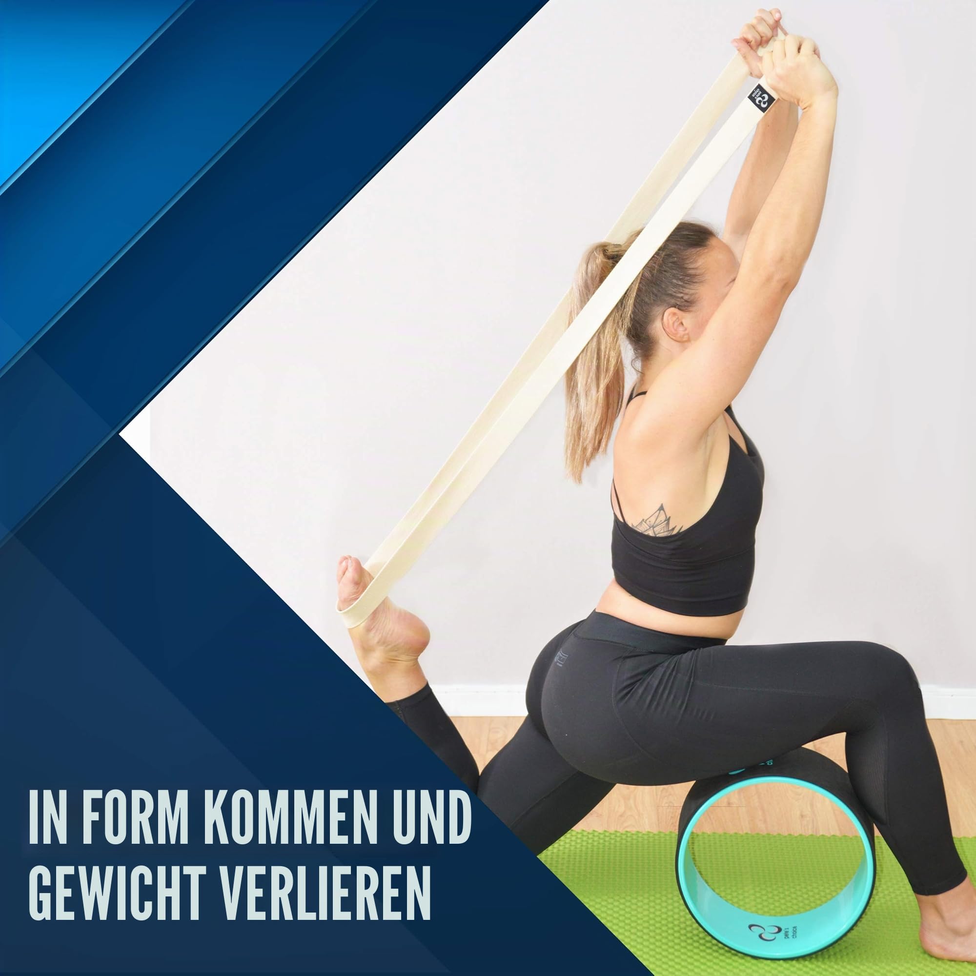 Yoga Rad 3er Pack - Abnehmen, Sich in Form Bringen und Fit Werden. Yoga Zubehör für Zuhause. 3 Pack Pilates Wheel Set. Körperhaltung verbessern