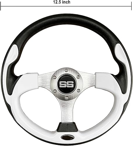 Miniatura 3 de Volante de carrito de golf universal 12.5" para Club Car DS Precedent EZGO y Yamaha Blanco