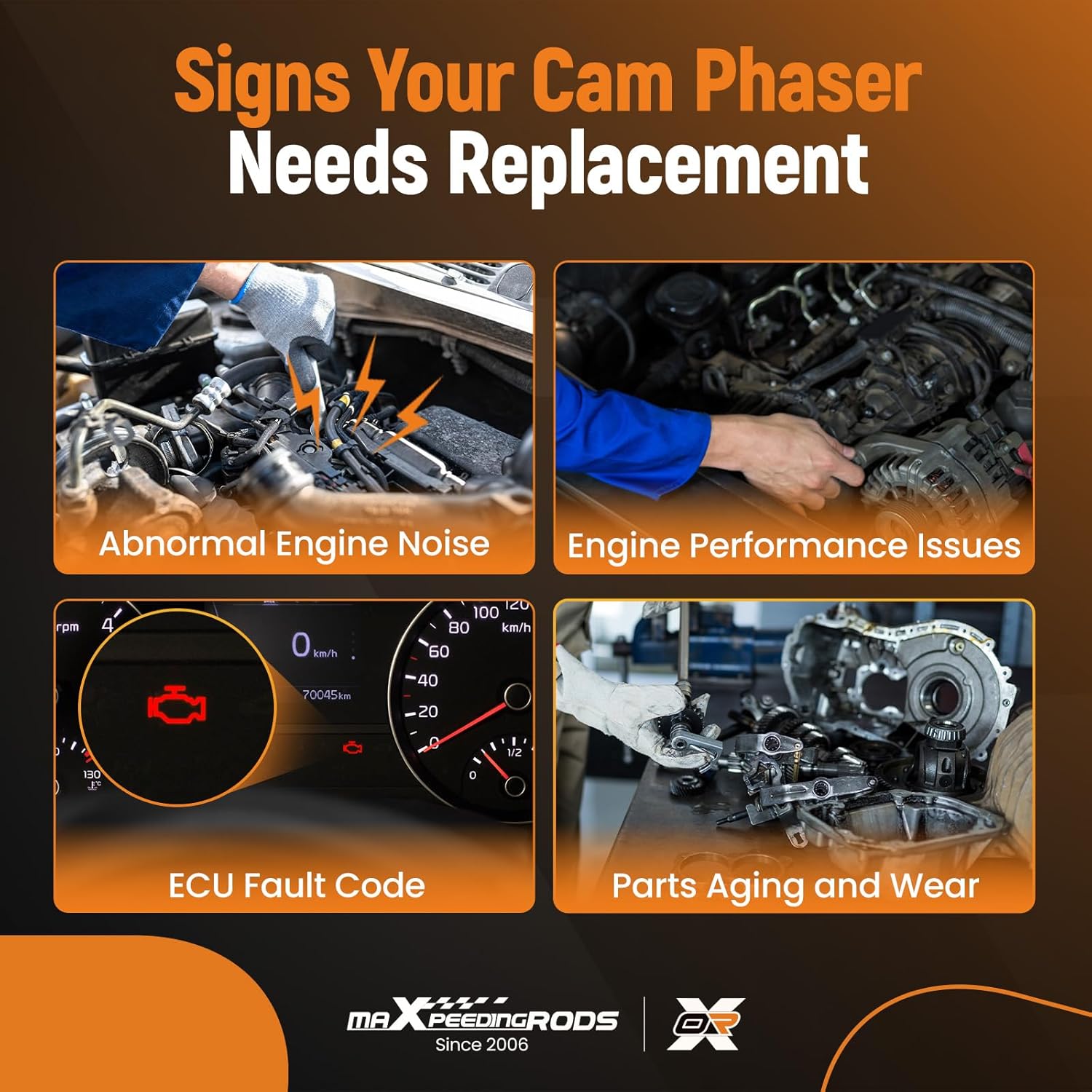 maXpeedingrods 4PCS Intake & Exhaust Cam Phaser Variable Valve Timing VVT Sprocket 12626160 12626161 12624464 Fit for Buick LaCrosse Enclave Allure V6 3.0L 3.6L for Cadillac Chevy GMC