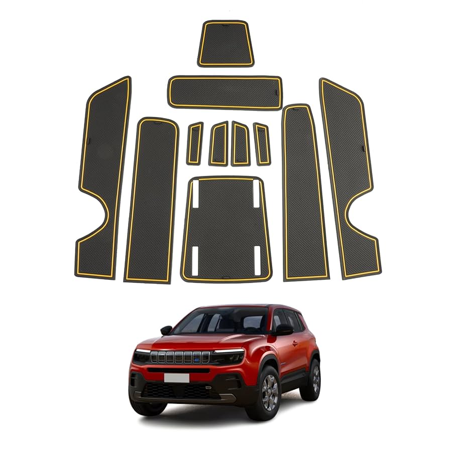 Ruiya Foot Mats Accessories For Jeep Avenger EV Electric 2024 2025, Car Waterproof Floor Mats 3D Rubber Mats Avenger EV Accessories Non-slip Mat Set