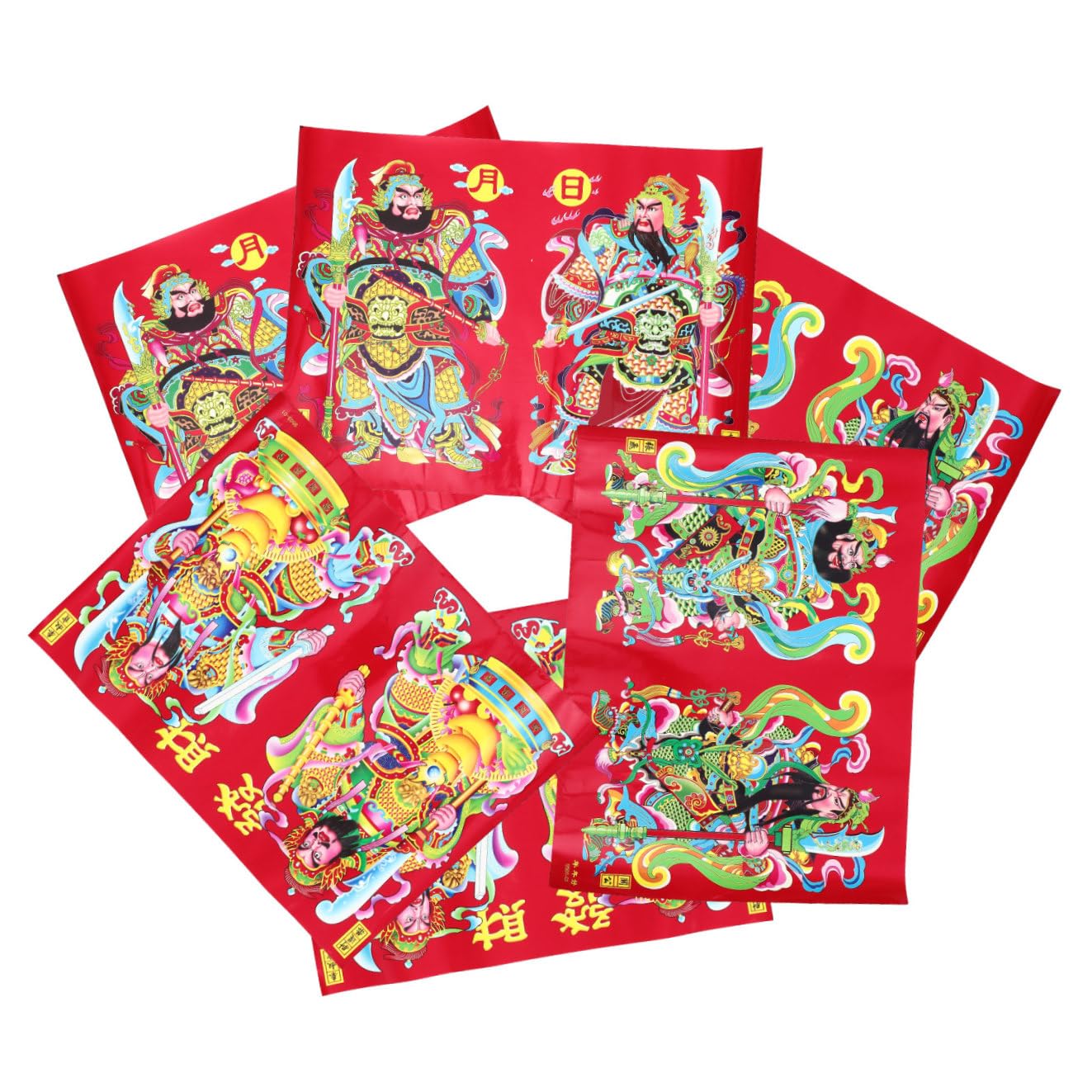 Amosfun 4 Juegos De La Puerta De La Riqueza Pegatina Decoración Dormitorio Home Decor Adornos De Año Ventana De Navidad Se Aferra Imagen De Estilo Chino Foto De Año Nuevo 6 Piezas * 4