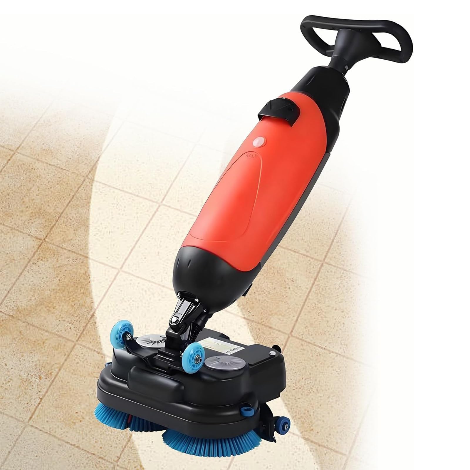 Máquina de limpieza comercial de pisos, 18 pulgadas, funciona con pilas, disco de doble cepillo, limpieza industrial de 13000 pies cuadrados/h con tanque de 3 galones y dos cabezales de cepillo