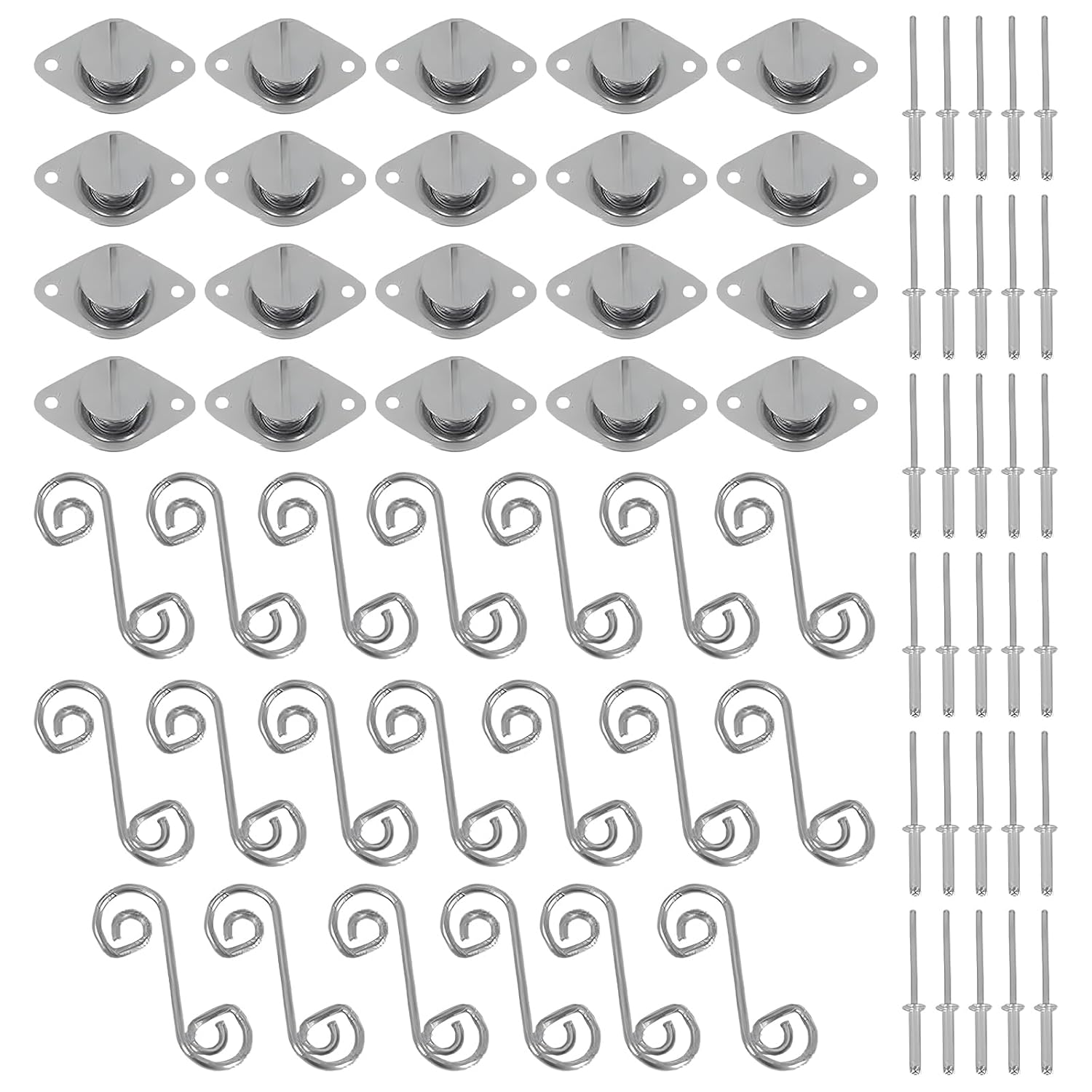 10Pc Self Ejecting Dzus Fasteners Button 5/16" (Button Length: .400") for ATV UTV, Quarter Turn Fastener Spring Loaded with Springs and Plates for Fastening Sheet Metal and Door Panel
