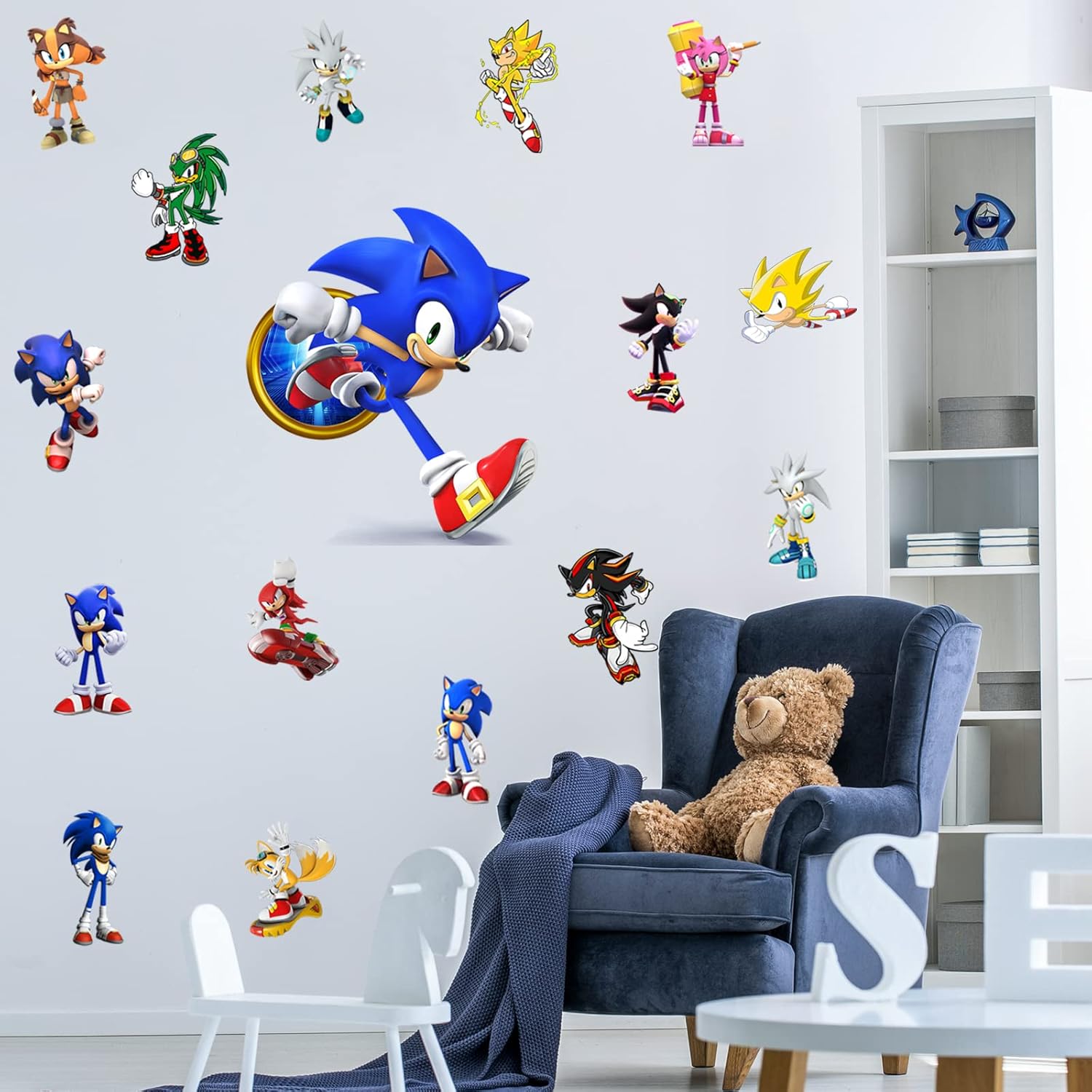 Sonic Wall Decals Children's Realistic 3D Cartoon Bedroom