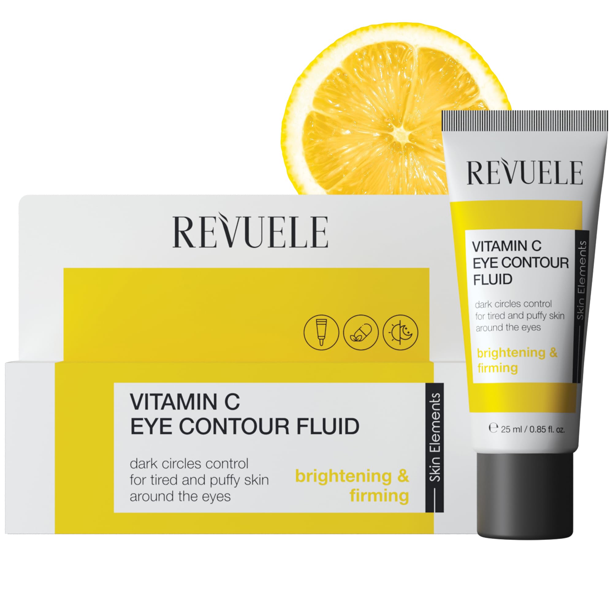 Revuele Vitamin C Eye Contour Fluid for Dark Circles, Brightening & Firming, Vegan & Cruelty-Free, 25ml