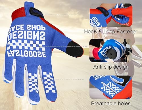 Miniatura 3 de OUNIXUE Guantes de motocross para motocicleta con pantalla táctil para hombres y mujeres, guantes de motocross de montaña de dedo completo,
