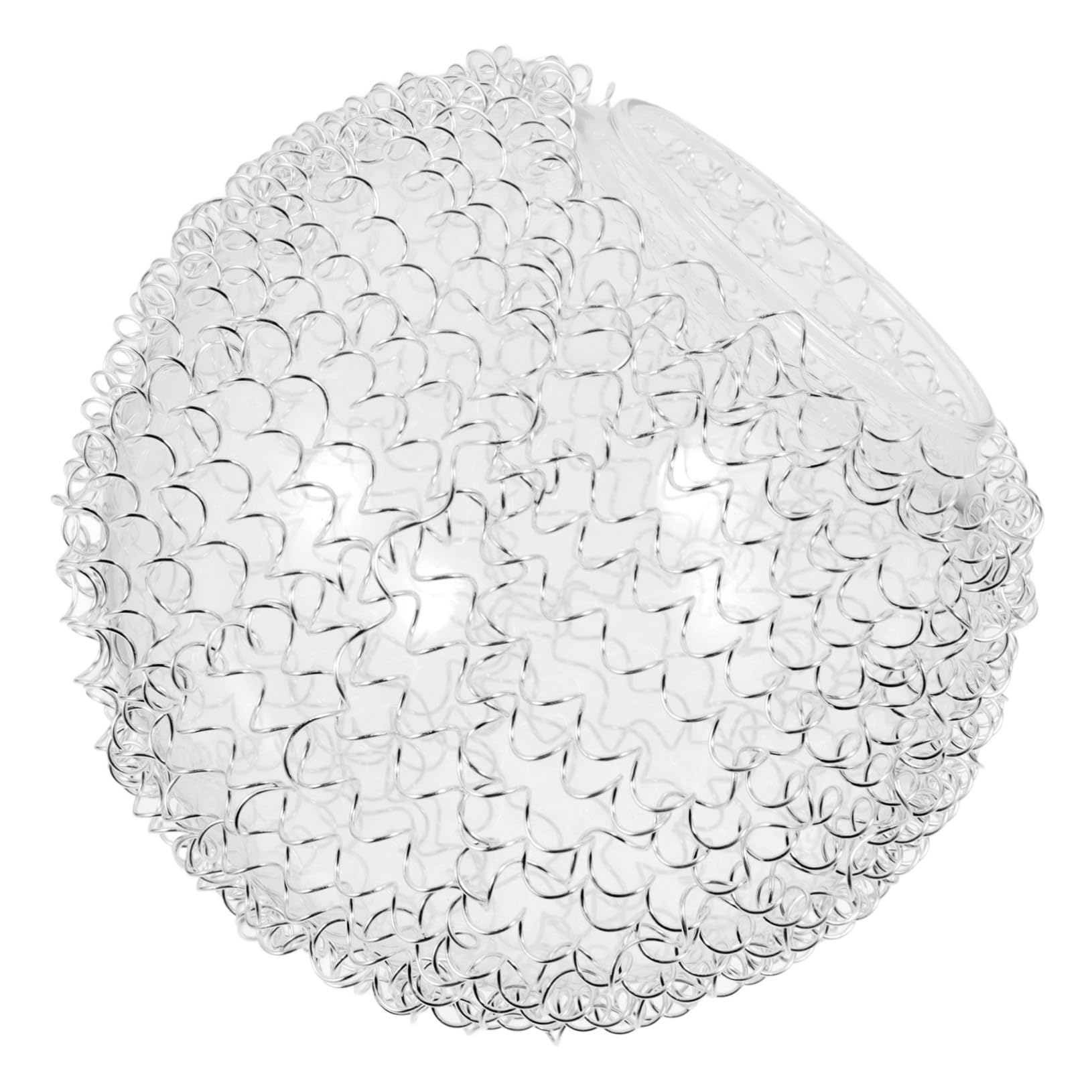 AUTSUPPL Glass Lampshade Replacement Globe Cover with Silver Aluminium Wire, 130mm Diameter, Large Hole 65-70mm, Decorative Lamp Shade for Living Room Molecular Lights