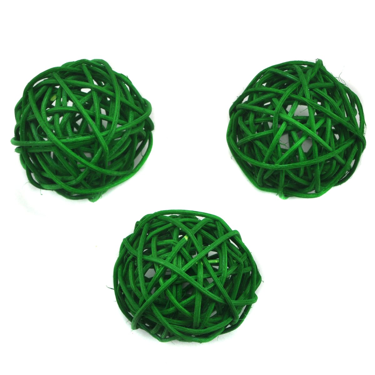 Ougual Grass Green Natural Wicker Rattan Balls Table Wedding Party Hanging Wobble Ball Christmas Decoration (6Cm, 10Pcs, )