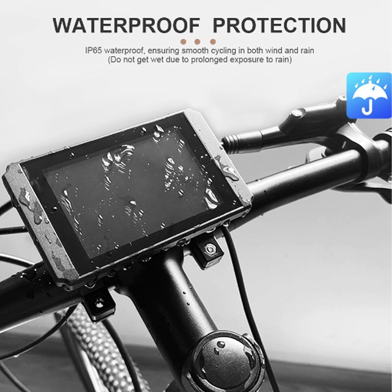 Electric Bike LCD Display, Electric LCD Display Scooter Colorful Control Panel, Computer with SM Cable for Mountain Bike
