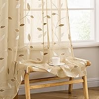 Vista 21 de MIULEE Cortinas texturizadas de lino semitraslúcidas con estampado rosa de 96 pulgadas de largo, juego de 2 paneles para dormitorio, sala de estar