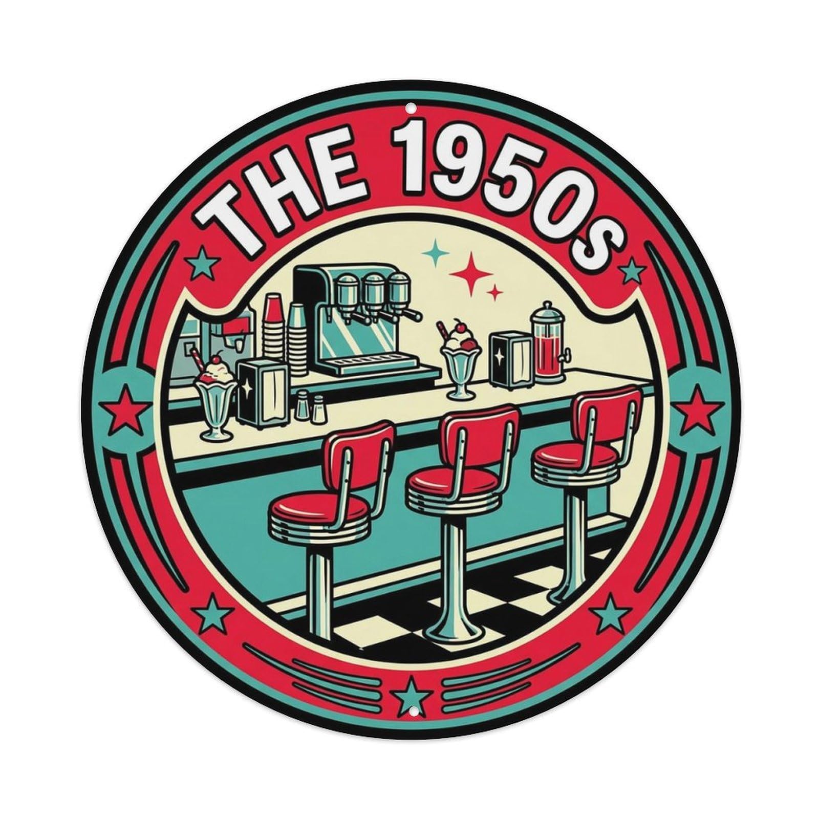 Vintage Retro Ice Cream Counter Soda Fountain Metal Tin Sign