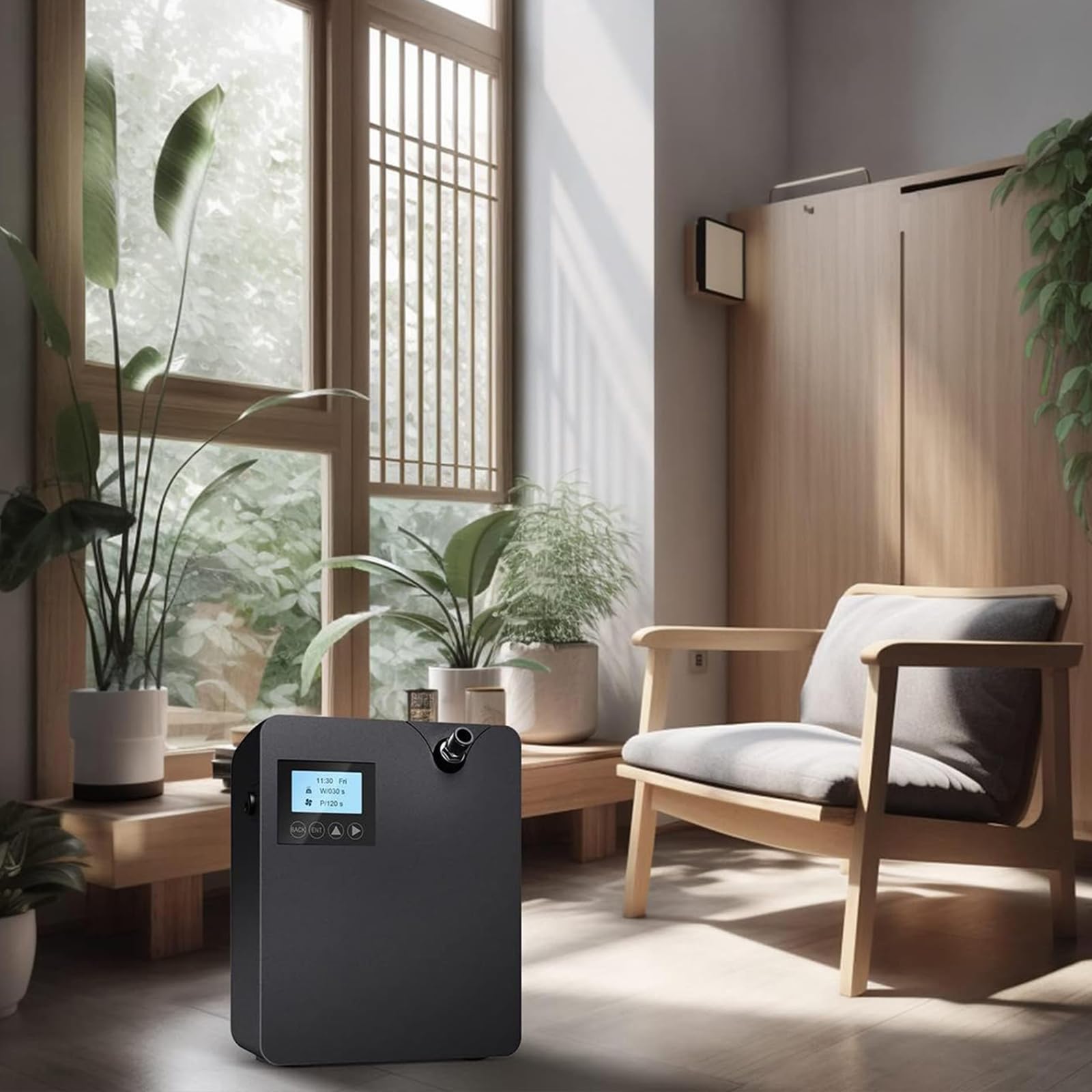 Máquina de Aire Aromatizado Inteligente – Difusor de Aceite Esencial de 300ml sin Agua con Tecnología de Nebulización y Control por App, Cobertura hasta 400m³, para Casa, Hotel & SPA Black