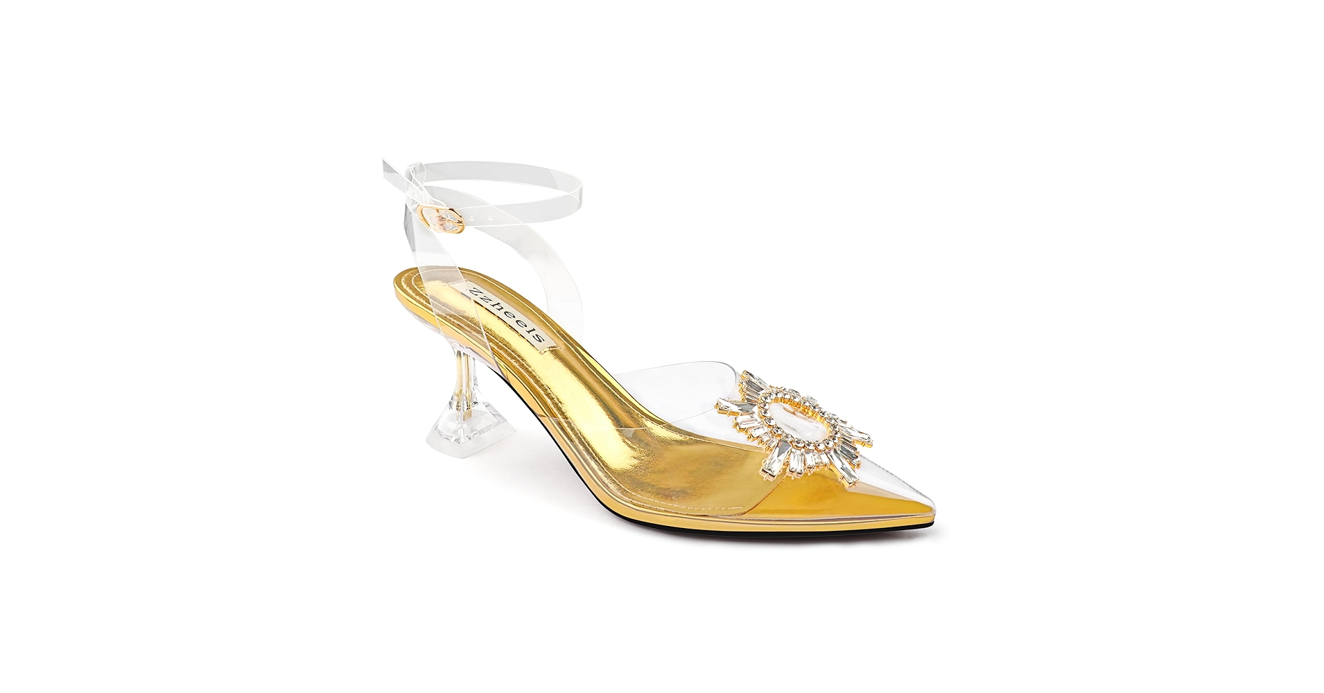 Amazon.com | Zzheels Women's High Heel Crystal Slingback