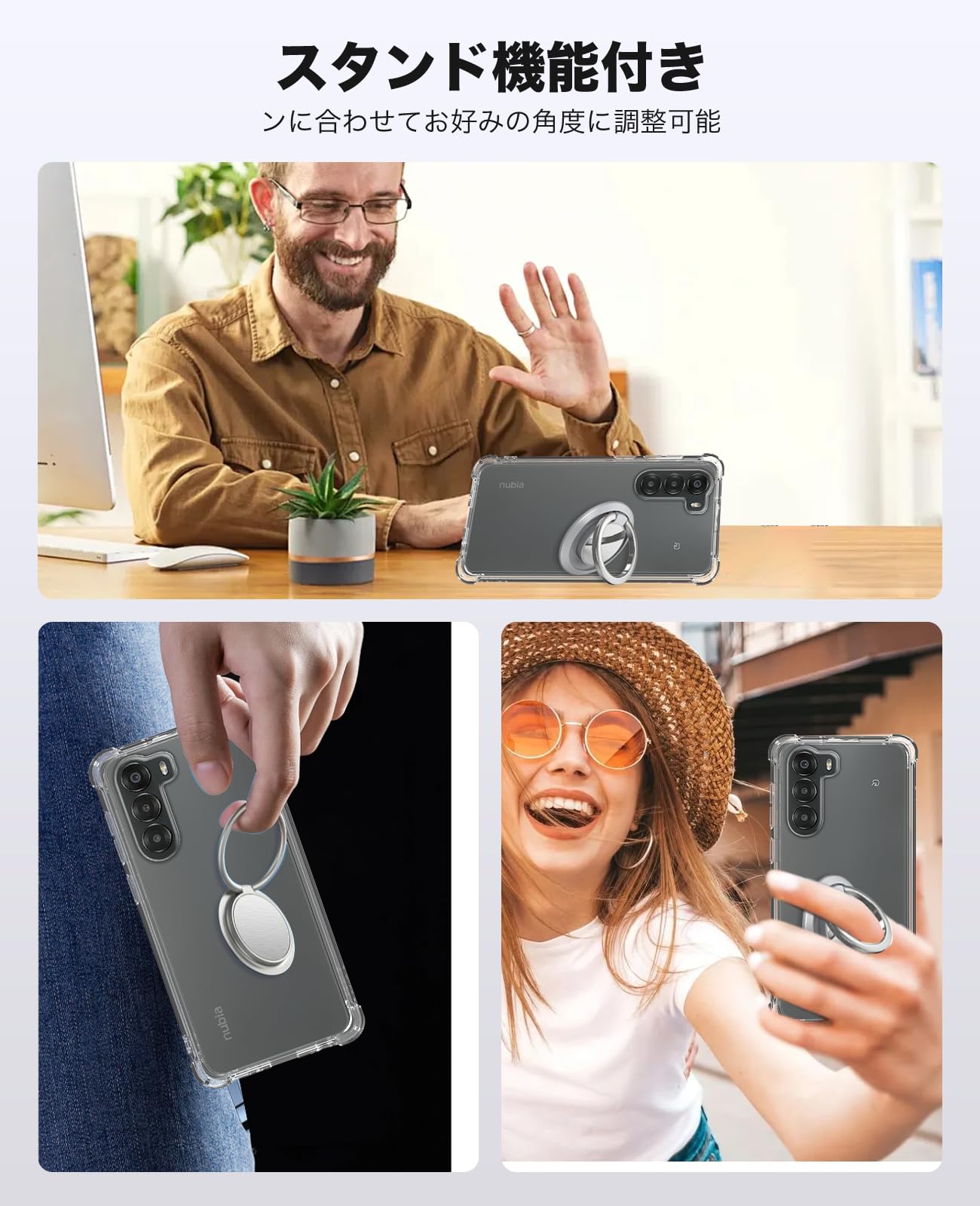 Amazon.co.jp: For Nubia S 5G ケース 全透明 クリア 保護カバー 車載