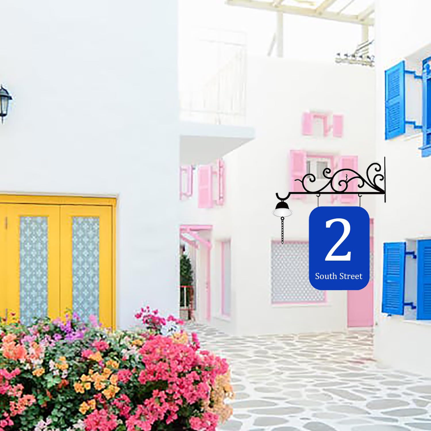 Hängehalterungen Für Innen Und Außenbereich, Haken Mit Acrylschild, Personalisiertes Adressschild Mit Halterung, Hausadressenschilder Für Gartenhotels, Doppelseitiger Text Hinzufügen