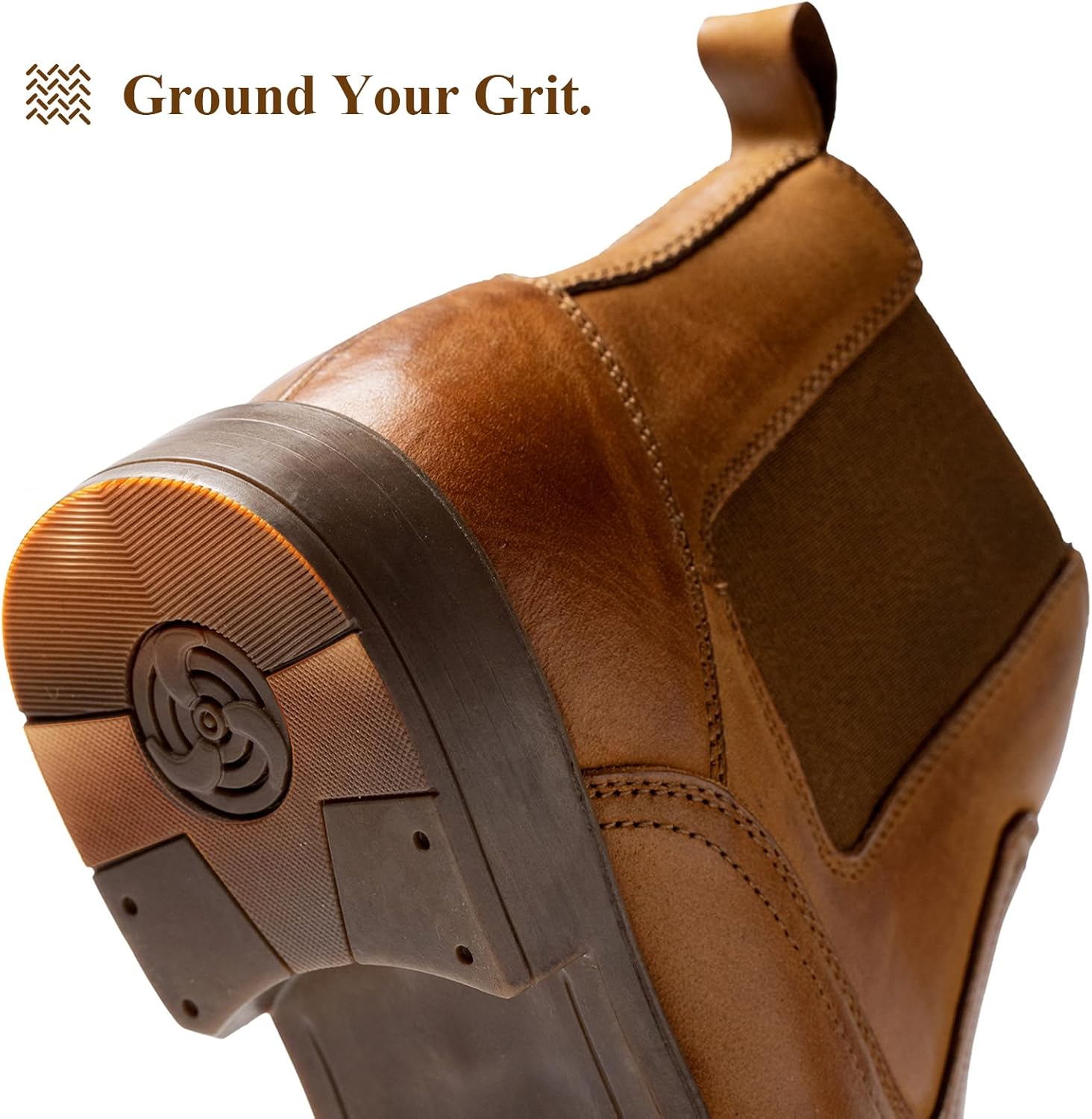 ArcBrothers Cowboy Boots for Men Square Toe - Premium Leather Ankle Western Boots Chelsea Slip On Retro Style Ultimate Comfort & Durability