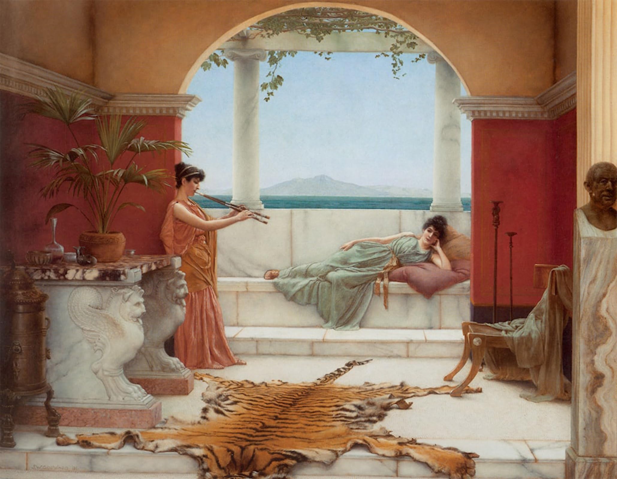 La dolce siesta póster de Godward para crear un ambiente relajante y mediterráneo en el dormitorio 5