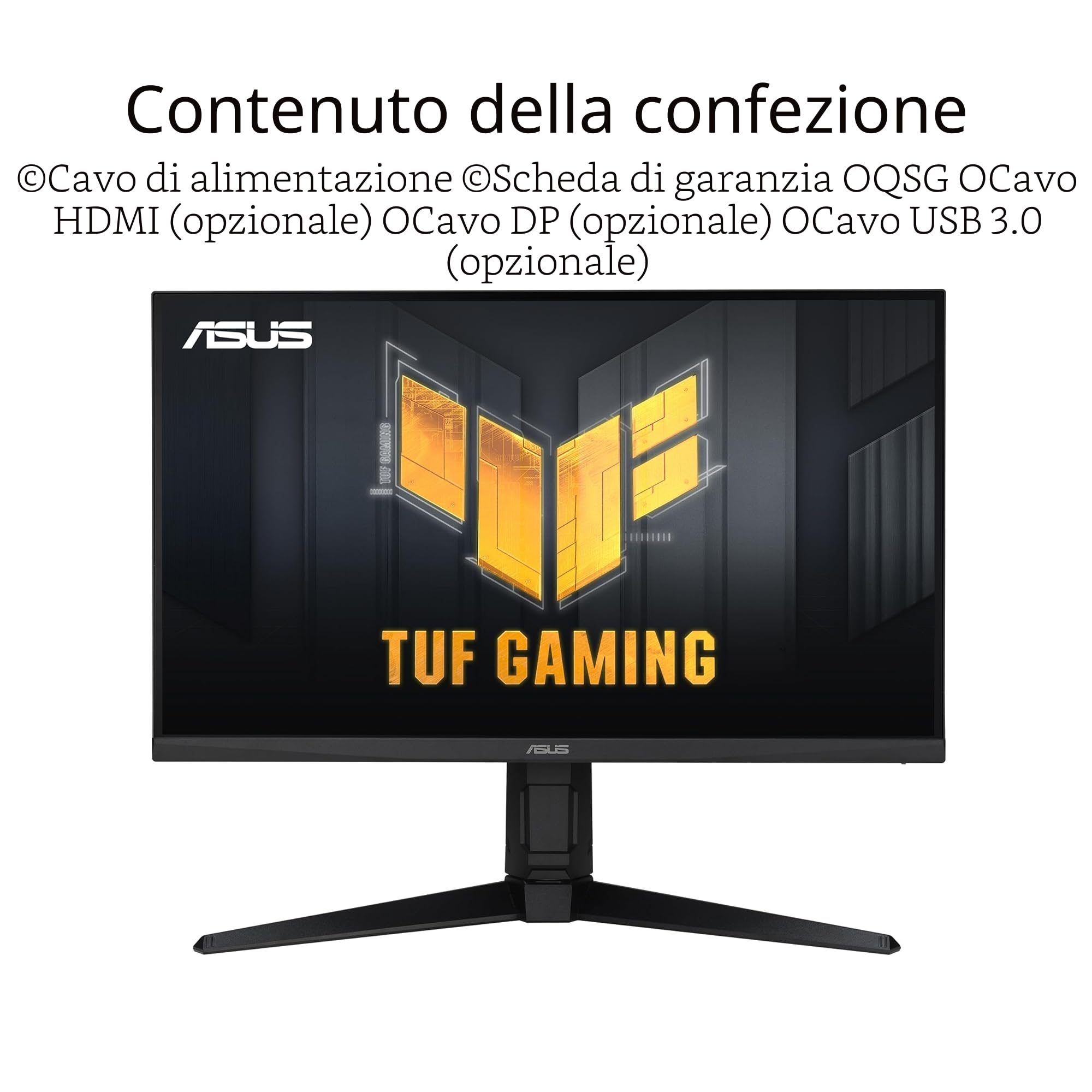 ASUS TUF Gaming VG27AQML1A-W Monitor Gaming da 27” pollici, QHD (2560x1440), 260Hz OC ELMB Sync, Freesync Premium, Tempo di Risposta 1ms, Overdrive Variabile, 100% sRGB, DisplayHDR 400, Bianco