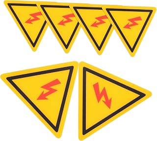 EXCEART 6pcs Electric Fence Sign Caution high Voltage Stickers Danger Stickers Electrical Stickers high