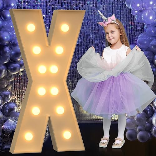 Miniatura 316 de Números iluminados grandes de 4 pies, números de marquesina 2 para decoraciones de cumpleaños de 21 para niños y niñas, números gigantes iluminados