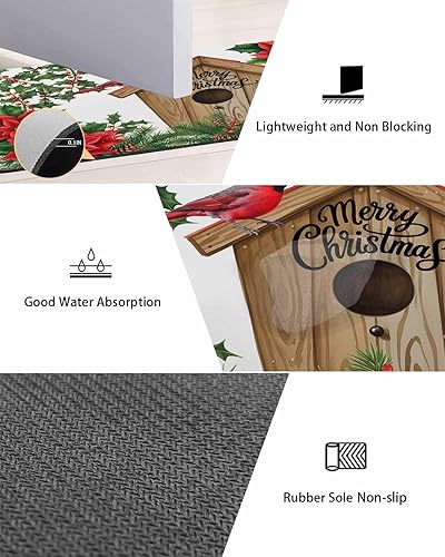 Miniatura 3 de Snowy Farmhouse - Tapete de baño para bañera, antideslizante, de secado rápido y absorbente, de tierra de diatomeas, para fregadero de cocina,