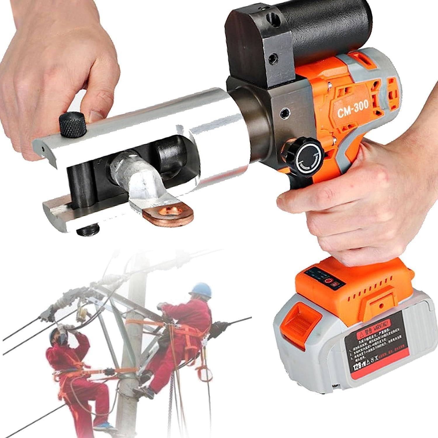 GYKOZY Hydraulic Crimping Tool, Cm300 Rechargeable Hydraulic Pliers,Electric Crimping Tool Pliersl