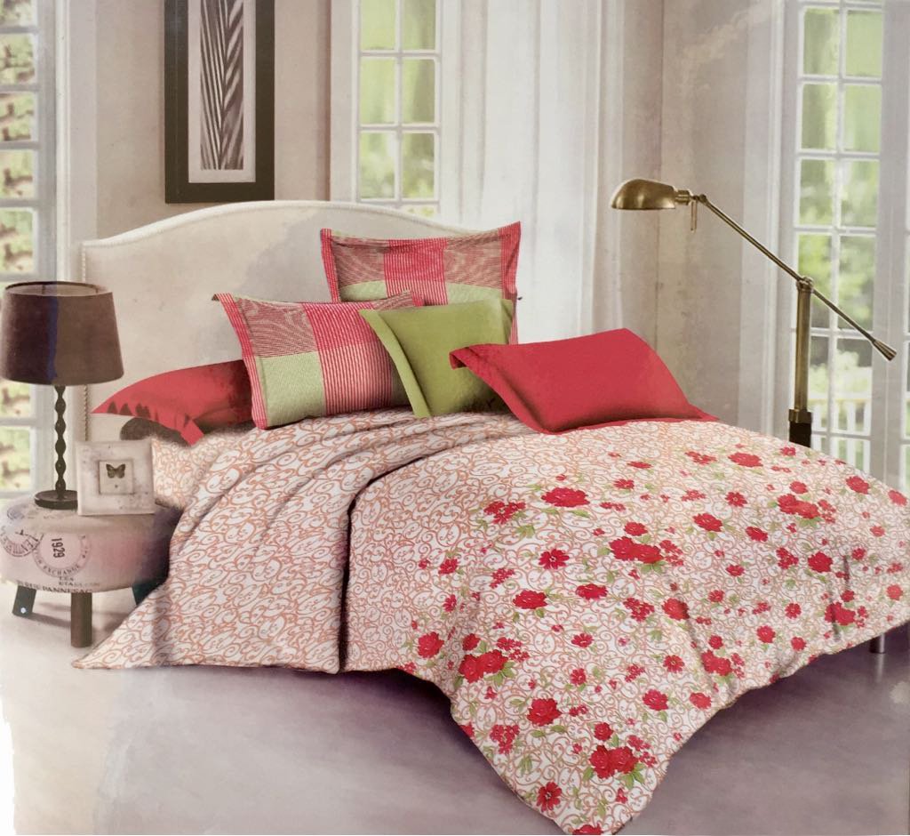 Buy Lotus Sunshine Pure Cotton Designer Double Bed Bedsheet with 2