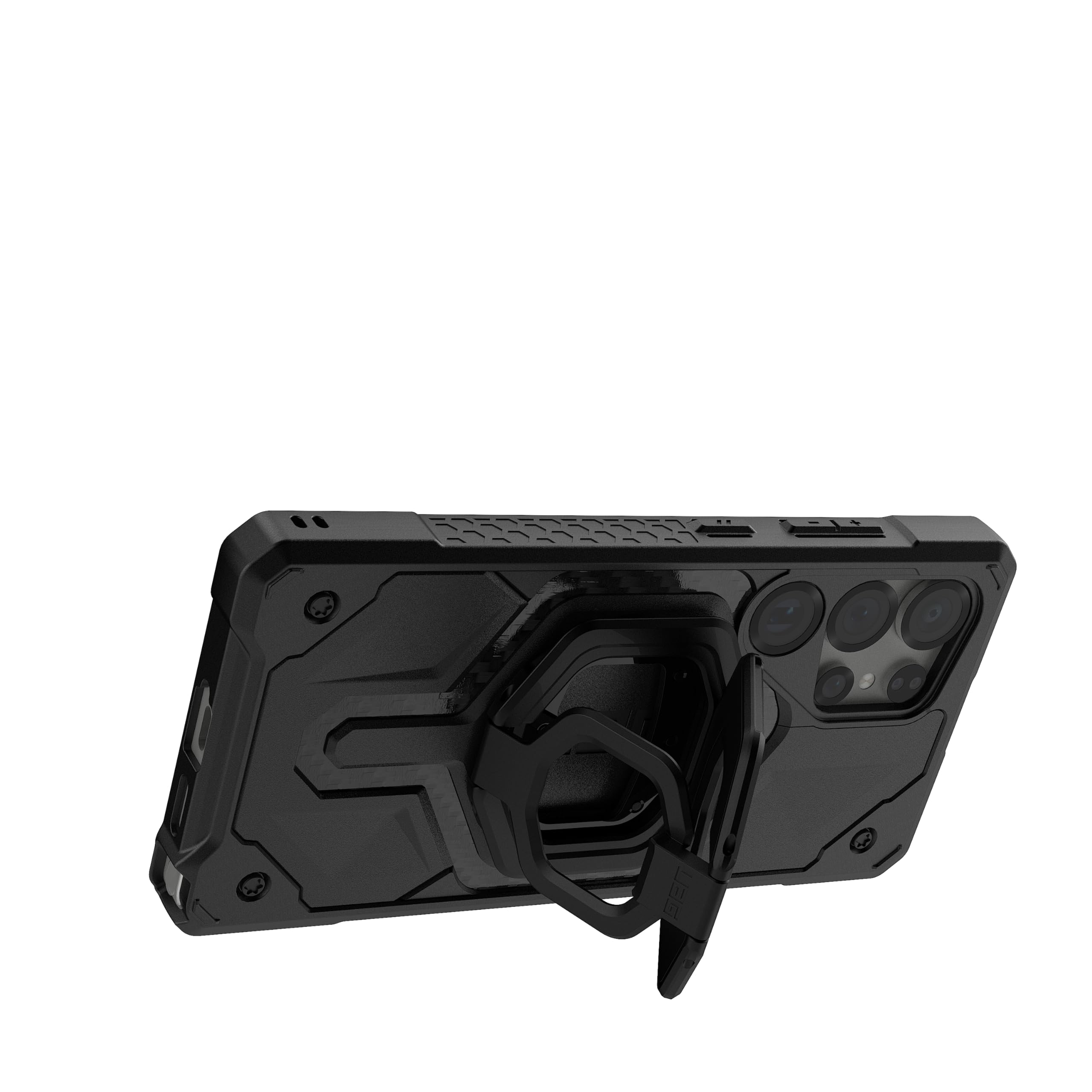 URBAN Armor Gear Monarch Mag2 Dual-Magnetring/Ständer, 360° | MagSafe-kompatibler Ring-Ständer aus Zinkguss – Hoch- & Querformat, schlankes Hexagon-Design, schwarz