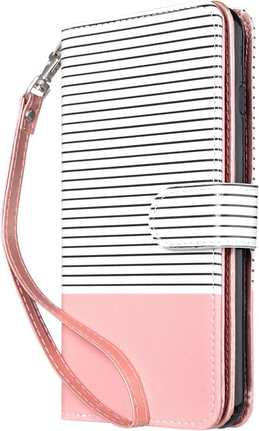 ULAK iPhone 8 Plus Wallet Case, iPhone 7 Plus Case with 9 Card Holder, Premium PU Leather Flip Cover with Magnetic Closure Shockproof Case for iPhone 7 Plus/8 Plus, Rose Gold