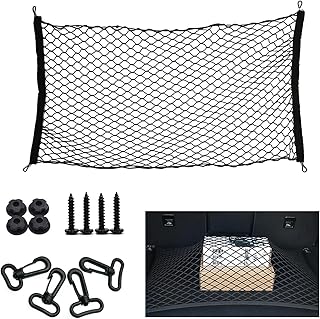 Truck Bed Extender,Trunk Organizer Cargo Net for SUV,Universal Elastic Mesh Net Trunk Bag Interior Accessories Storage Big One-Layer with Hooks(110cmx60cm)