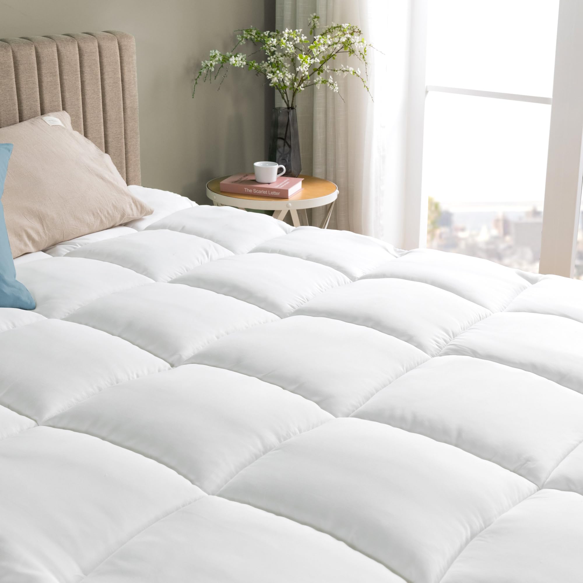 Zinus Mattress Topper, poliester, biały, 200 x 90 cm
