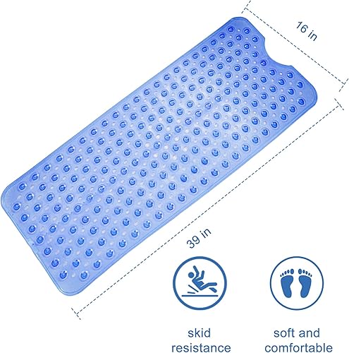 Miniatura 2 de Alfombrilla extra larga antideslizante para bañera y ducha (39 x 16 pulgadas), apta para lavado a máquina