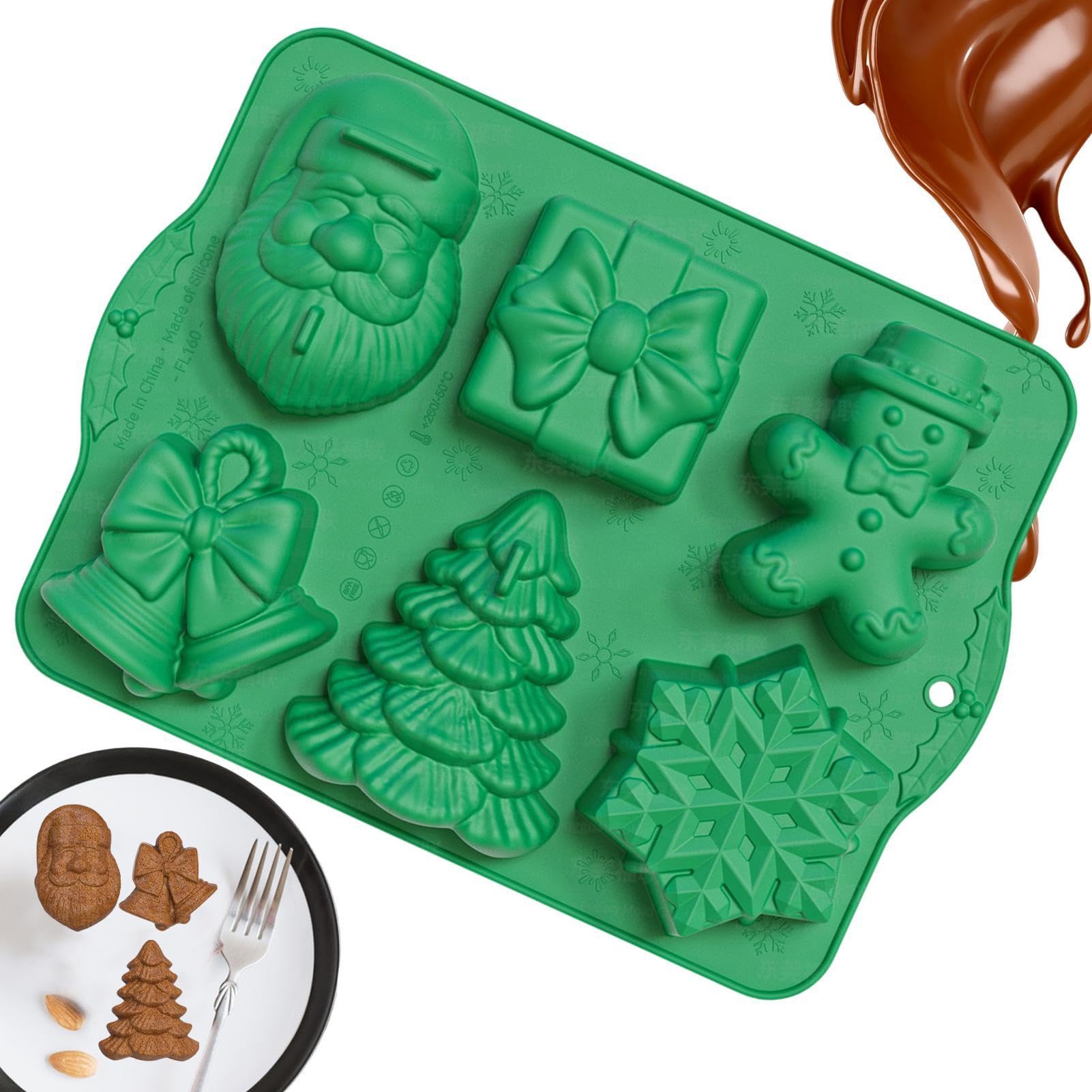 2 Stampi In Silicone Per Campane Di Natale, Alimentari, Per Torte, Cioccolato, Caramelle, Sapone, Resina, Fai Da Te - 3